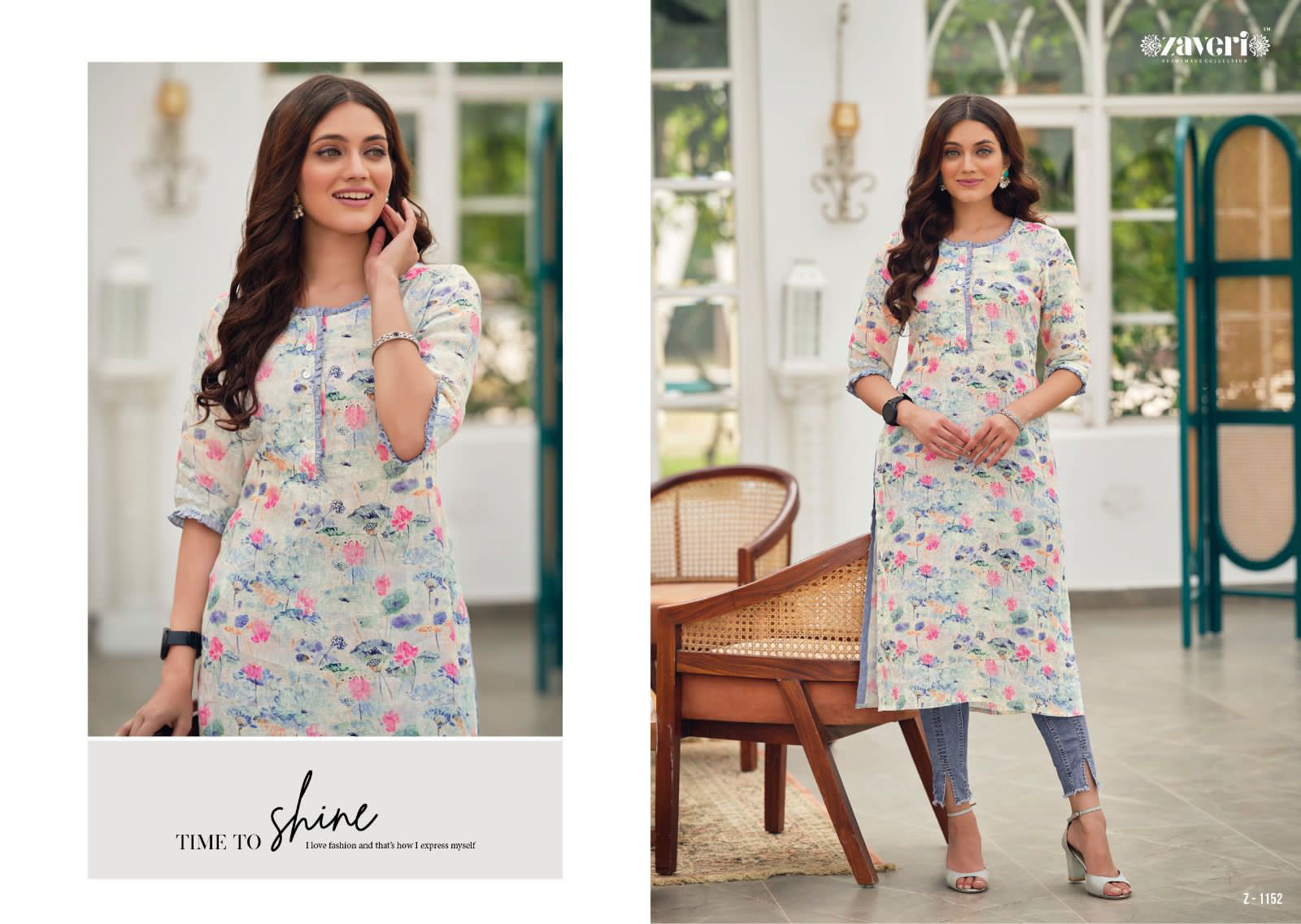 Queen By Zaveri Printed Kurtis Catalog
